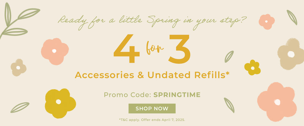 4 for 3 Across Accessories & Undated Refills with code SPRINGTIME