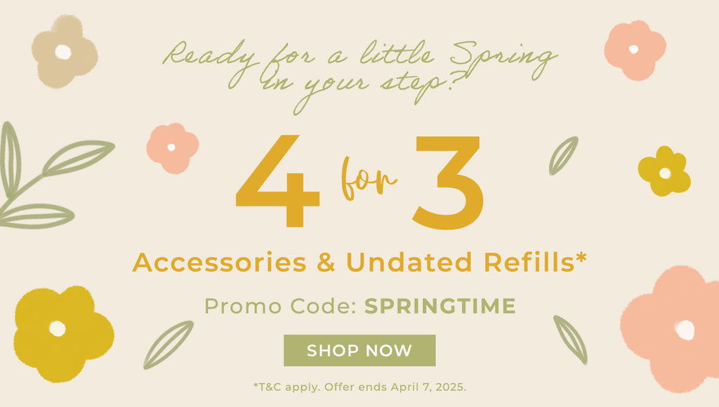 4 for 3 Across Accessories & Undated Refills with code SPRINGTIME