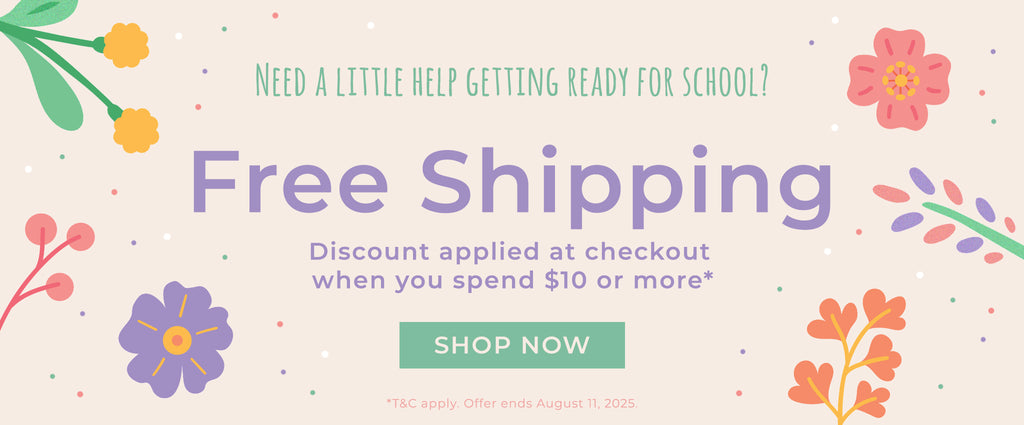 Free standard Shipping on all orders when you spend $10 or more.