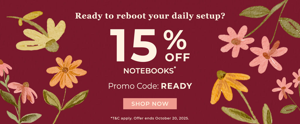 15% Off Notebooks with code READY