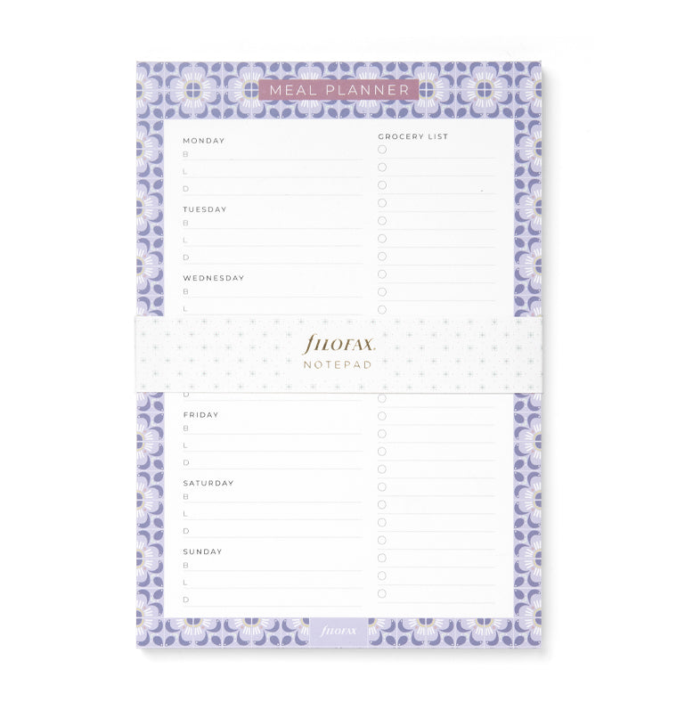 Filofax Mediterranean Meal Planner Notepad with packaging