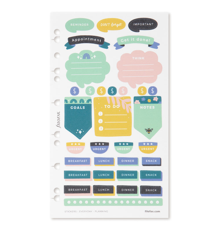 Filofax Everyday Planning Stickers for Organizers, Notebooks and Clipbook