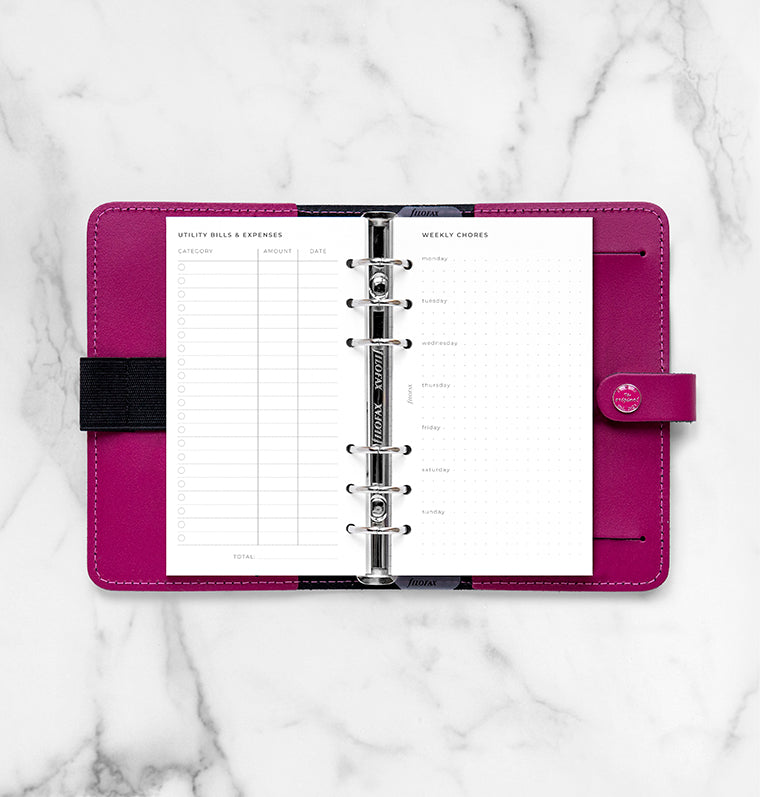 Filofax Household Planner Refill for Personal size Organizers and Clipbook