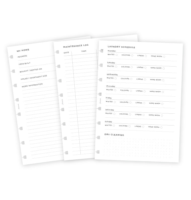 Filofax Household Planner Notebook Refill - A5 Size