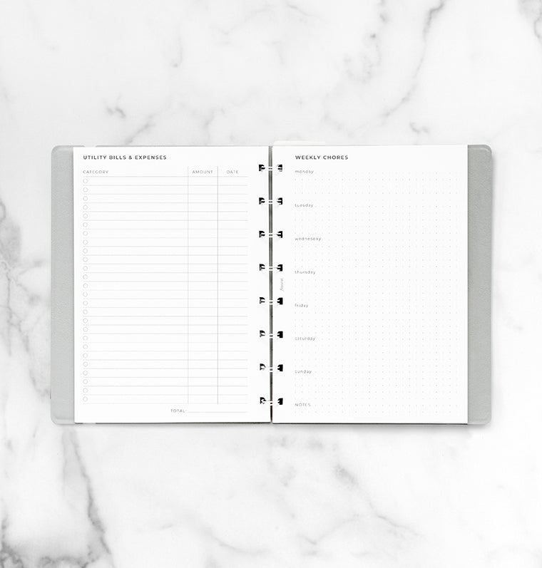 Household Planner Notebook Refill - A5