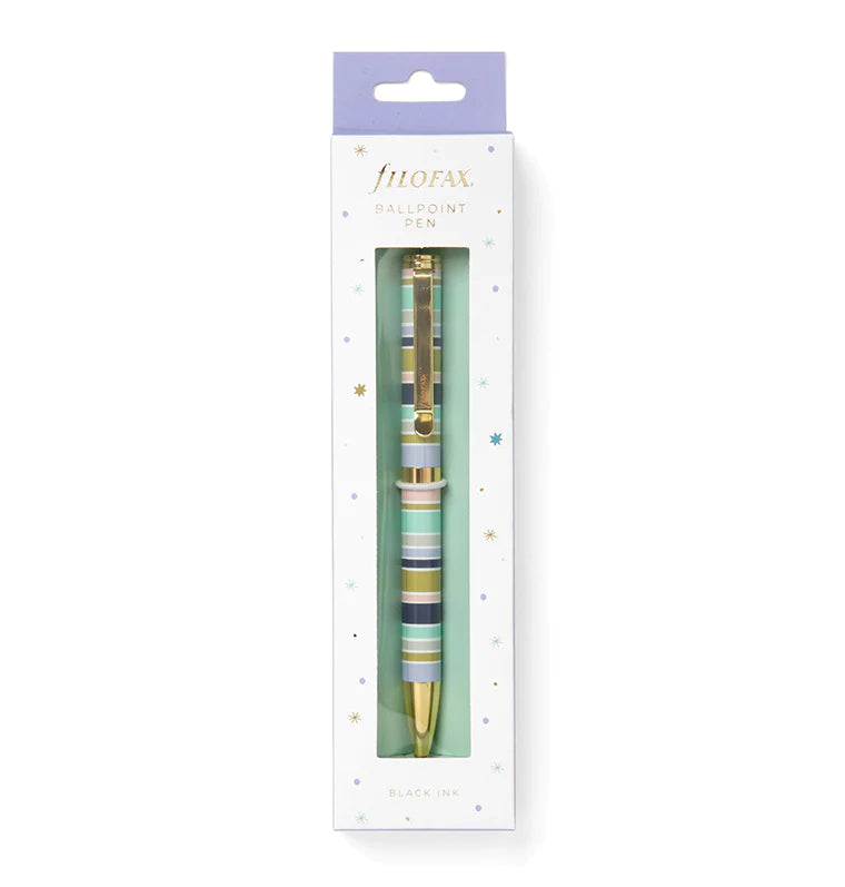 Filofax Good Vibes Stripy Ballpoint Pen in Packaging