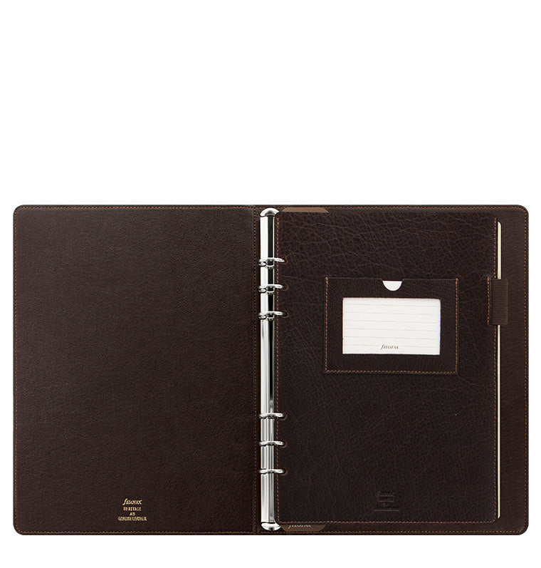 Heritage A5 Compact Organizer Brown Leather Inside