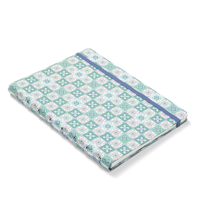Filofax Mediterranean A5 Refillable Notebook Mint Green Pattern