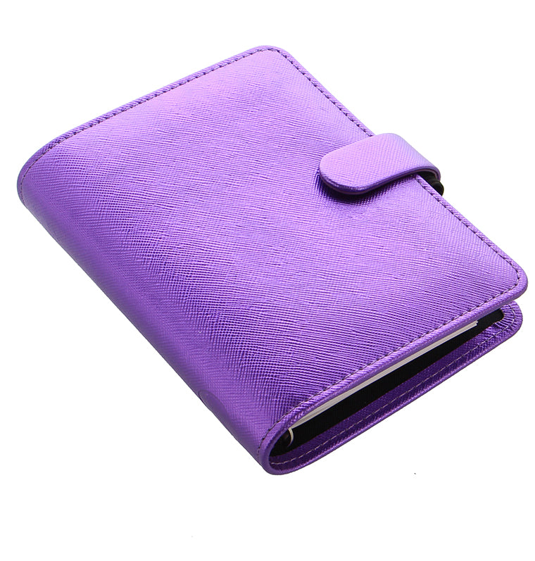 Saffiano Metallic Pocket Organizer Violet Iso View