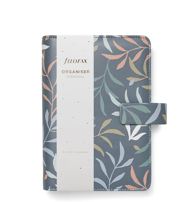 Botanical Personal Organizer in Blue in packaging