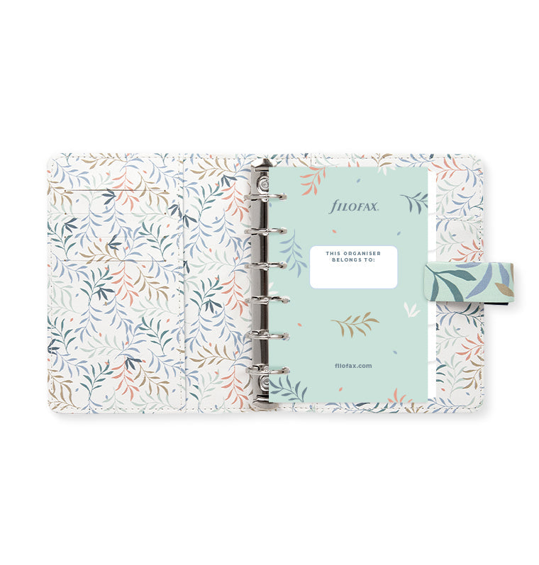 Botanical Pocket Organizer in Mint with Fill