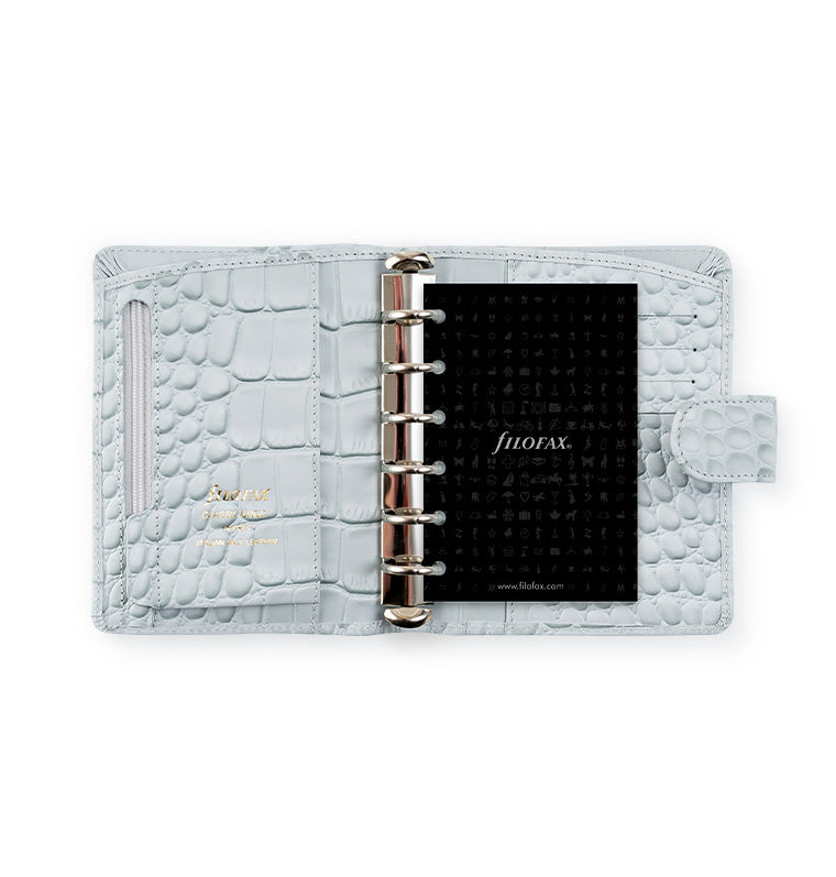 Classic Croc Pocket Organizer Silver Mist Grey Filofax