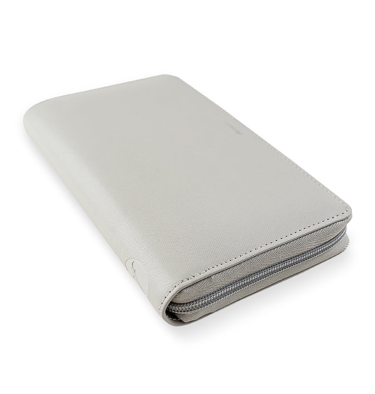 Saffiano Personal Compact Zip Organizer Granite Grey Iso View