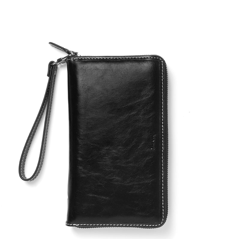 Filofax Malden Personal Compact Zip Leather Organizer Black