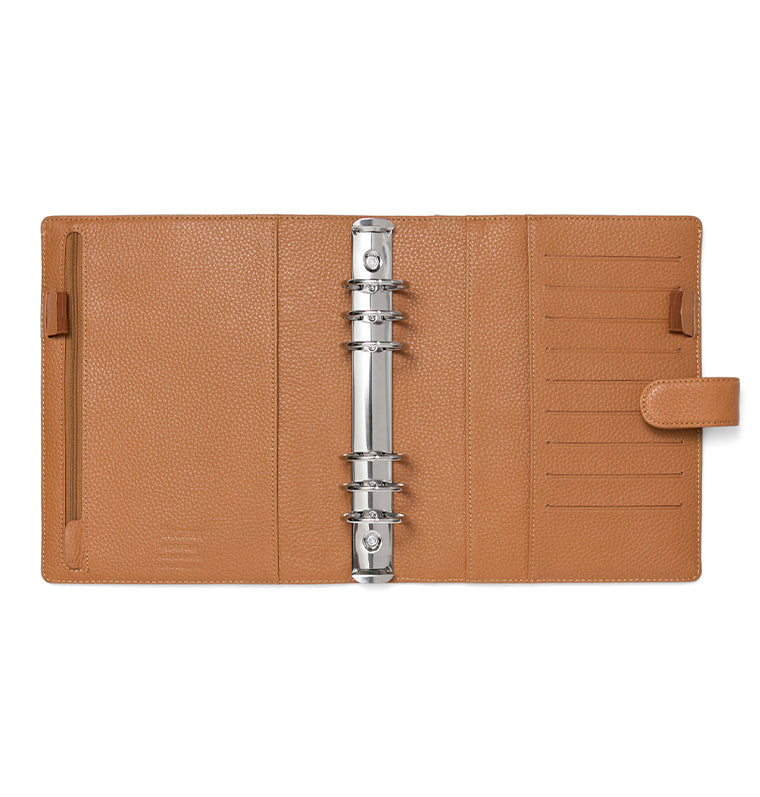 Filofax Norfolk A5 Leather Organizer in Almond Brown - inside features