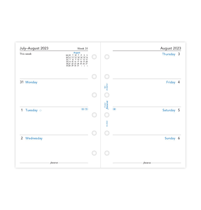Week On Two Pages Academic Diary - Pocket 2023-2024 English
