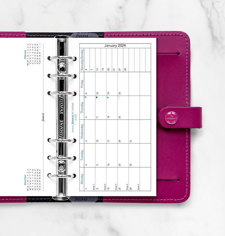 Month On One Page Diary with Notes - Personal 2024 English - Filofax