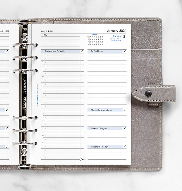 One Day On A Page Business Diary - A5 2024 English - Filofax
