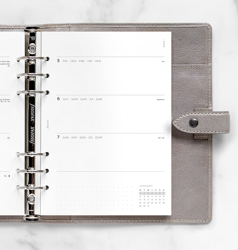Minimal Week On Two Pages Diary - A5 2024 Multilanguage - Filofax