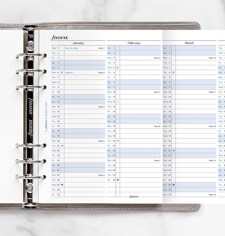 Vertical Year Planner - A5 2025 English