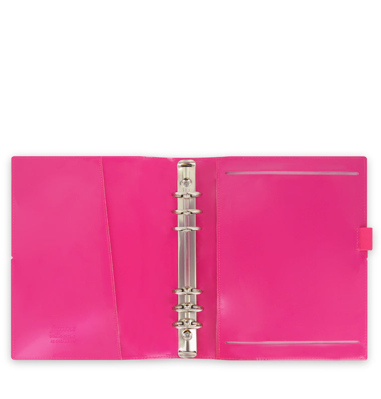Domino Patent A5 Organizer Hot Pink Inside View