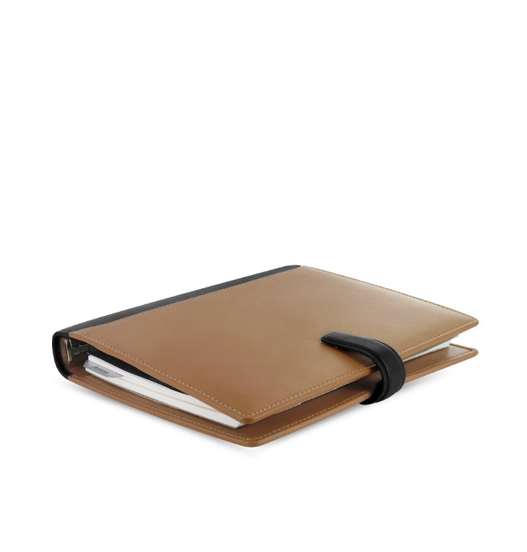 Nappa A5 Leather Organizer Taupe/Black Iso View