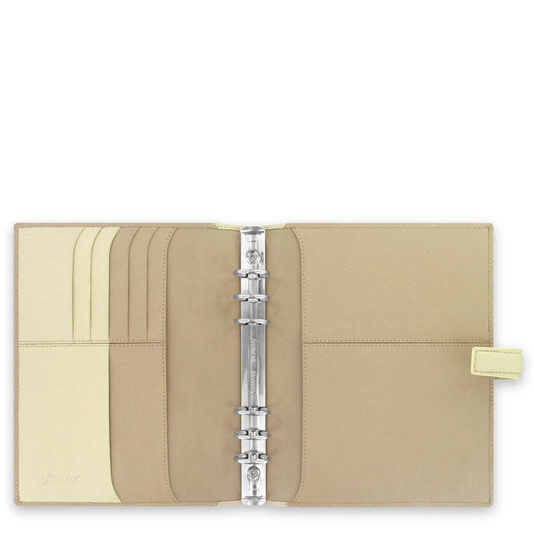 Nappa A5 Leather Organizer Vanilla Beige Inside Pocket