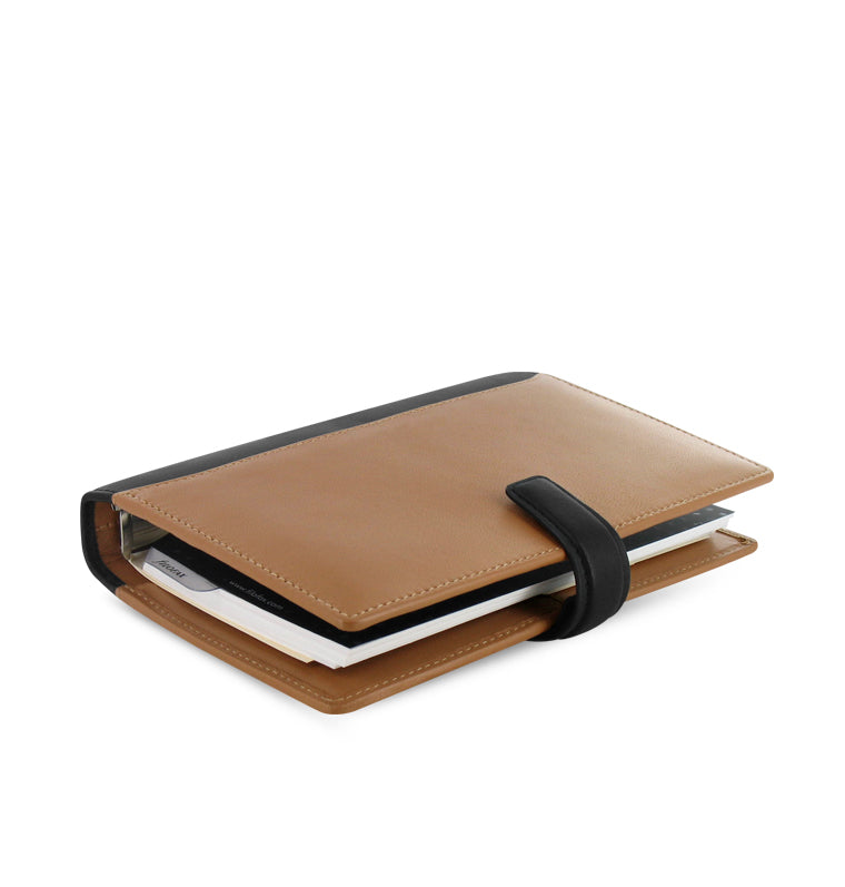 Nappa Personal Leather Organizer Taupe/Black Iso View