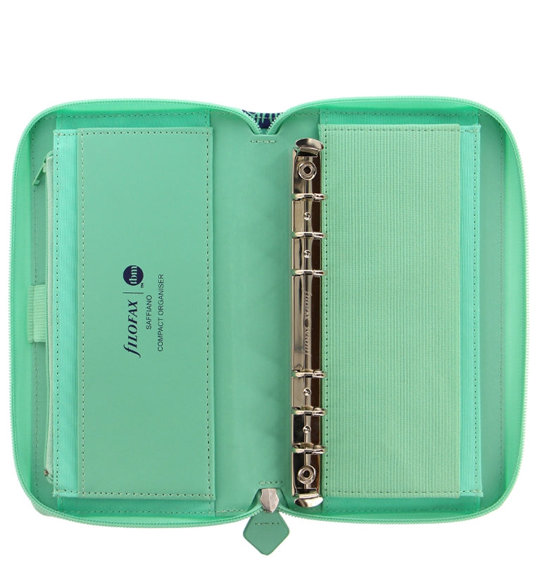Saffiano Personal Compact Zip Organizer - The Budget Mom Limited Edition Open View