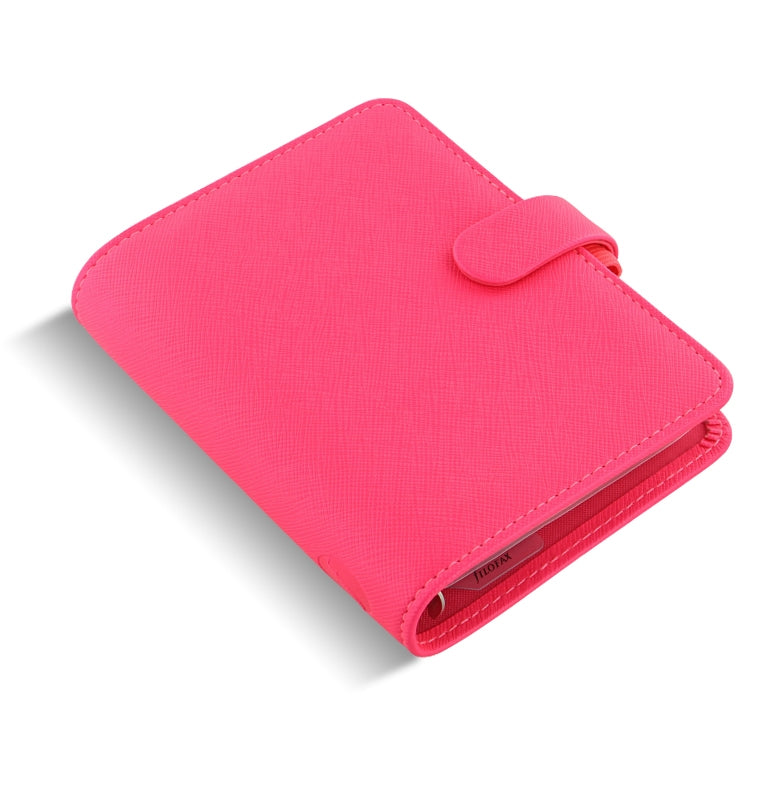 Saffiano Fluoro Pocket Organizer Pink Iso View