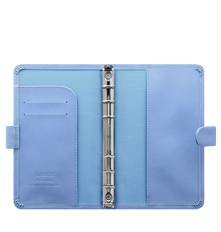 Saffiano Personal Compact Organizer Vista Blue Open