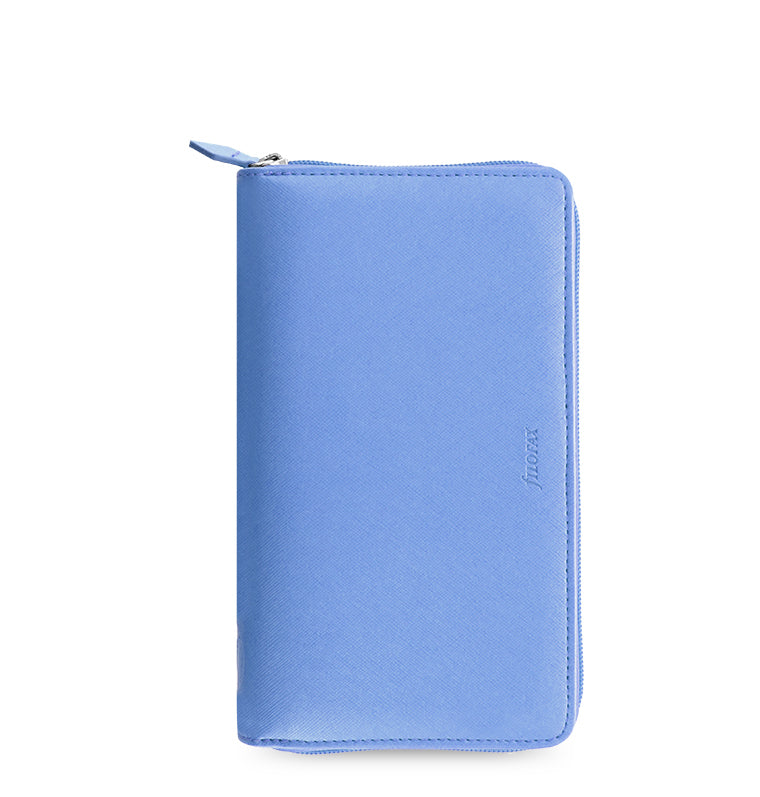 Saffiano Personal Compact Zip Organizer Vista Blue